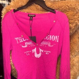 True Religion Fuchsia Long Sleeve Top